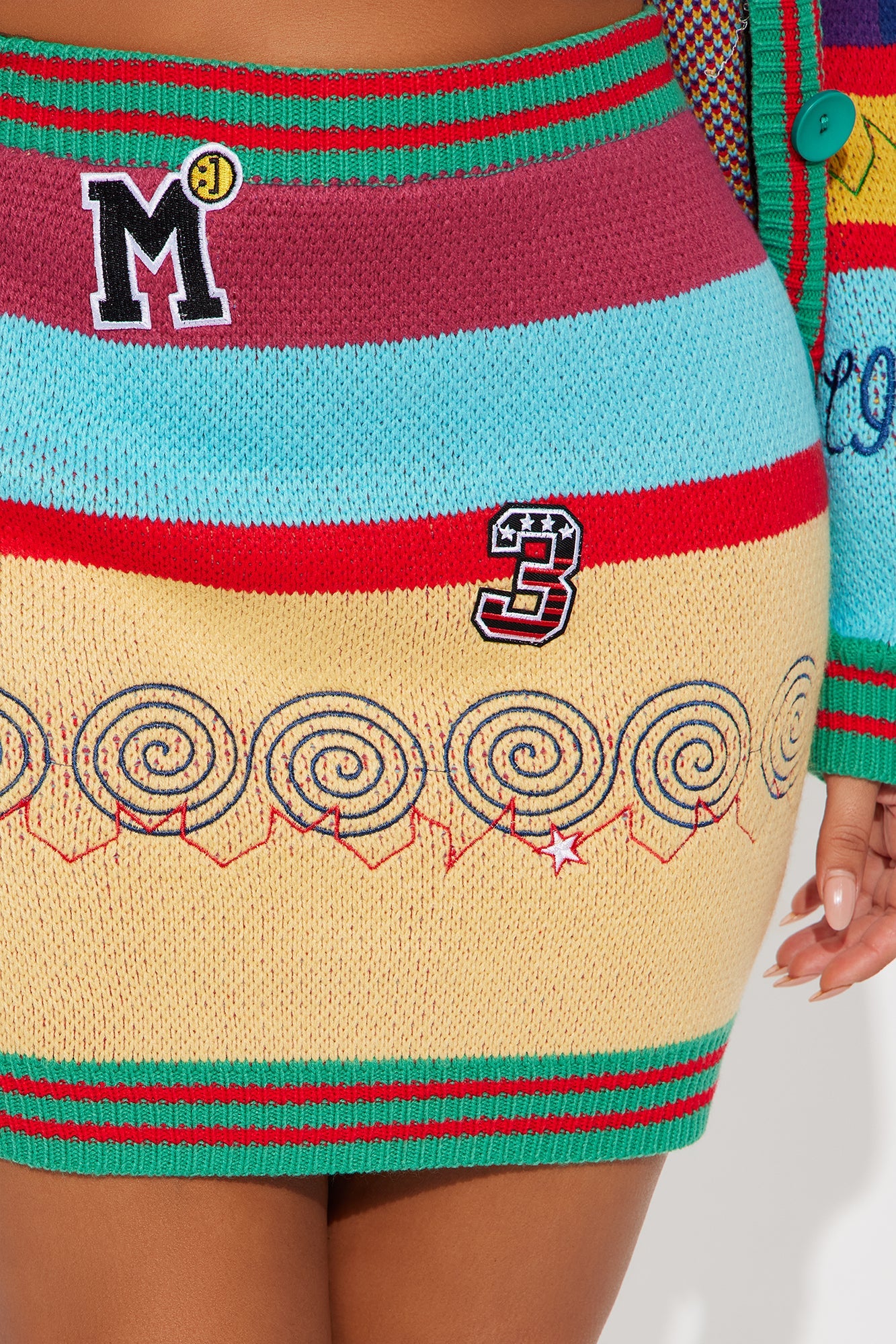 Topic Of Conversation Sweater Mini Skirt Set - Multi Color
