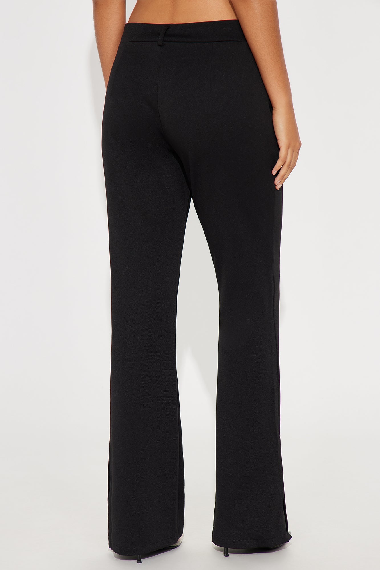 Lynden Crepe Knit Straight Leg Trouser Pant - Black