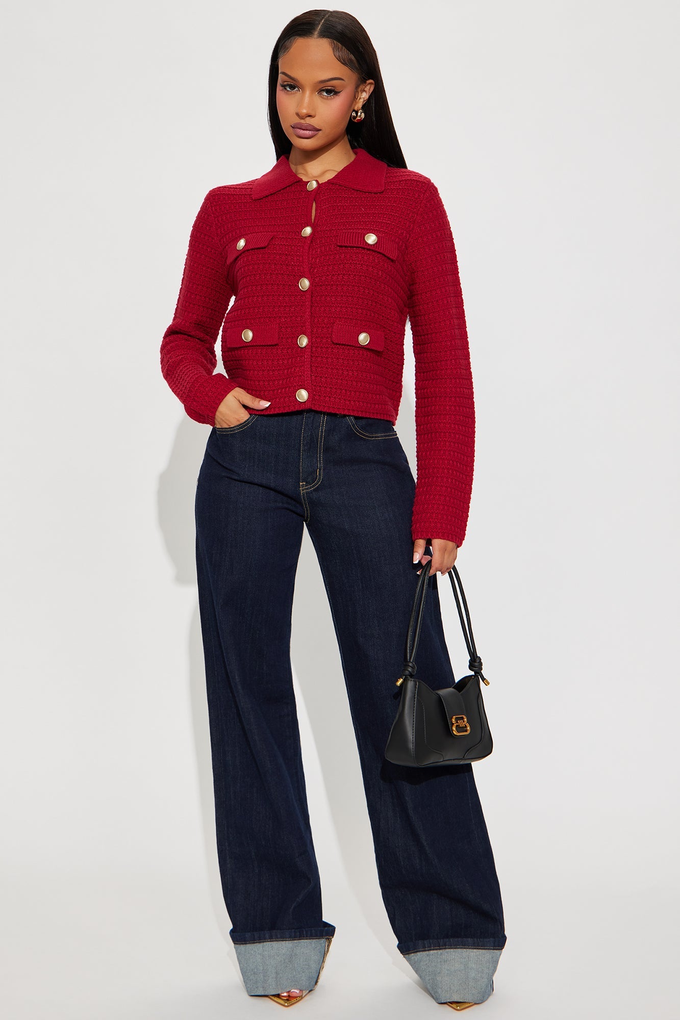 Fill Me In Cardigan - Red