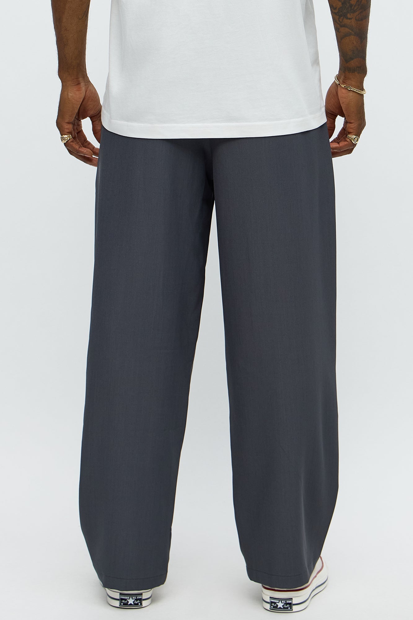 Baggy Pleated Regal Trouser - Charcoal