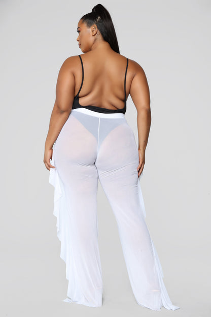 Sunshine See Through Cover Up Pant - White