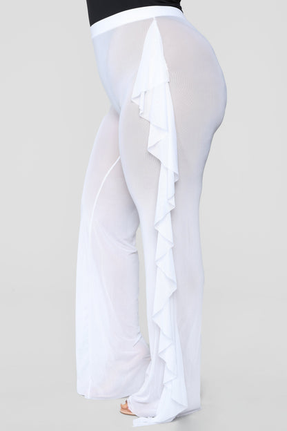Sunshine See Through Cover Up Pant - White