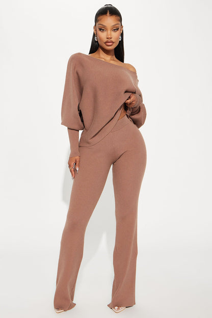Elise Sweater Pant Set - Mocha