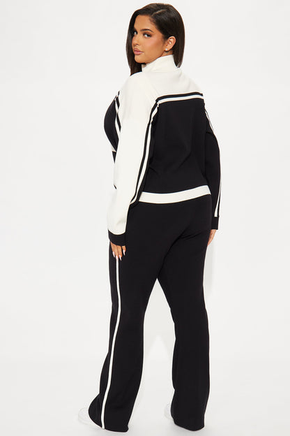 Melina Sweater Track Pant Set - Black/White