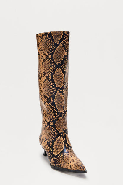 Mojave Desert Kitten Heel Boots - Tan/Multi