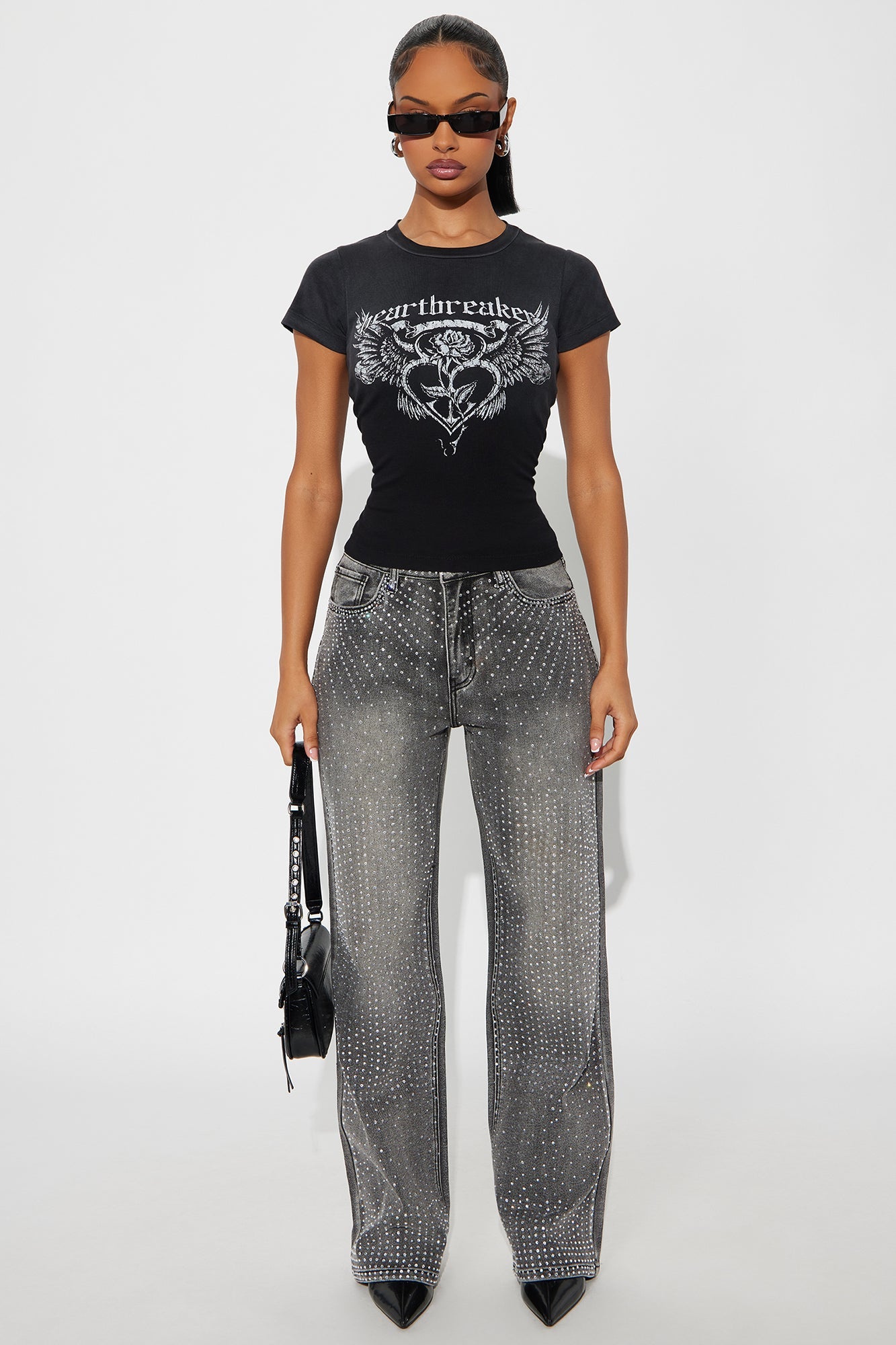 Heartbreaker Role Washed Baby Tee - Black Wash