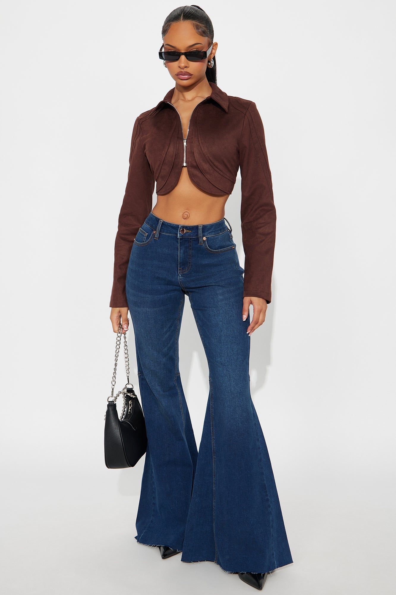 Western Swing Faux Suede Top - Chocolate