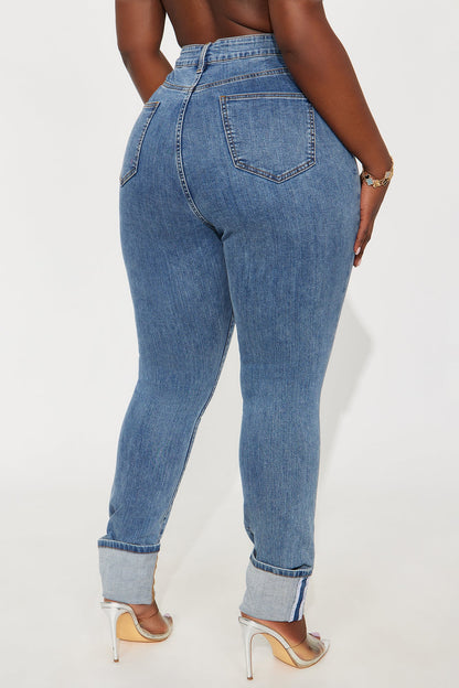Unforgettable Cuffed Skinny Jeans - Medium Wash
