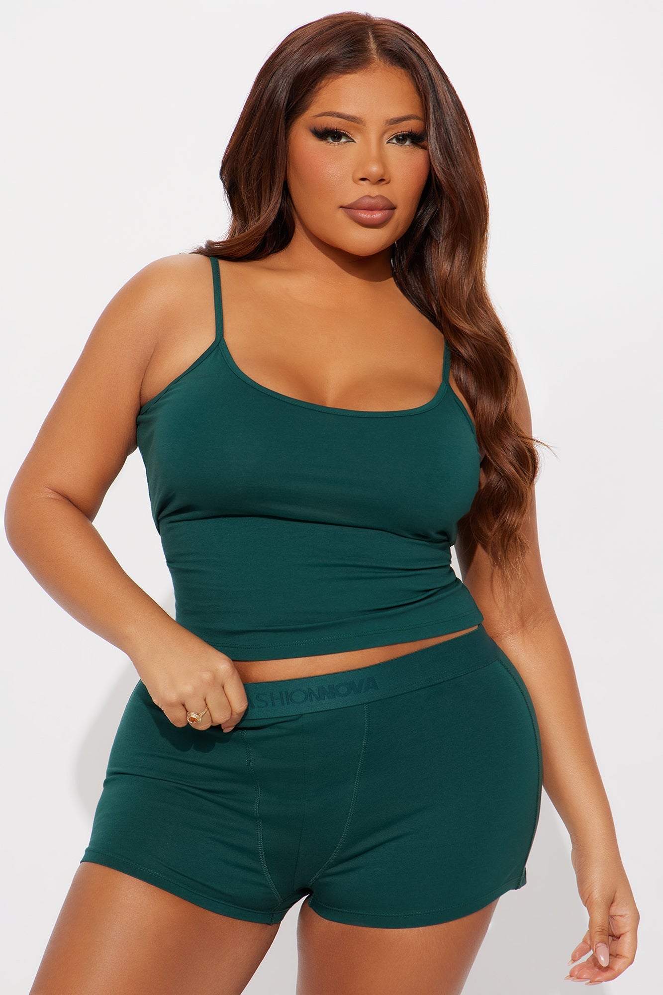 FN Mood PJ Boxer Short Set - Hunter Green