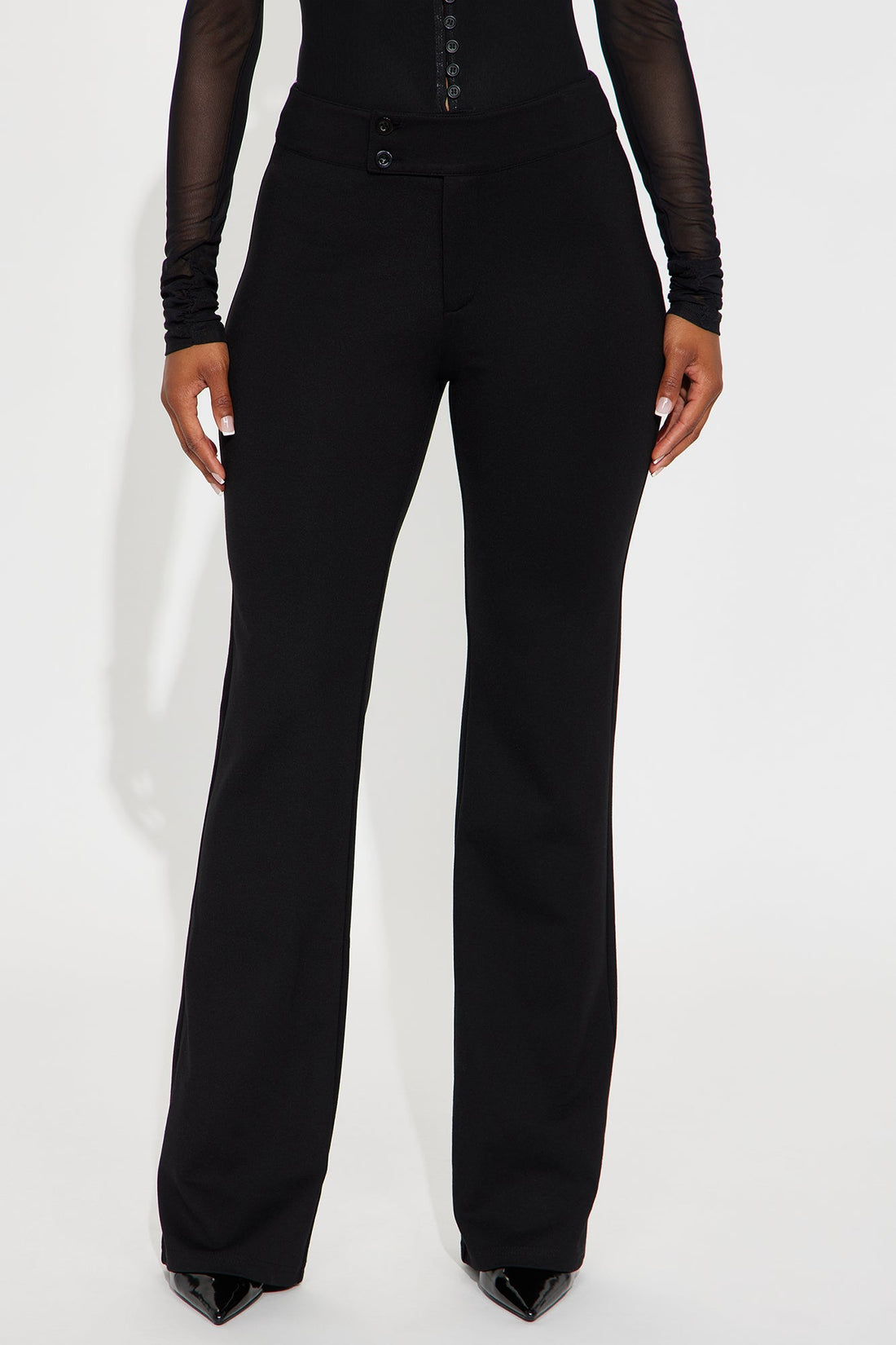 Esme Straight Leg Ponte Pant 33″ - Black