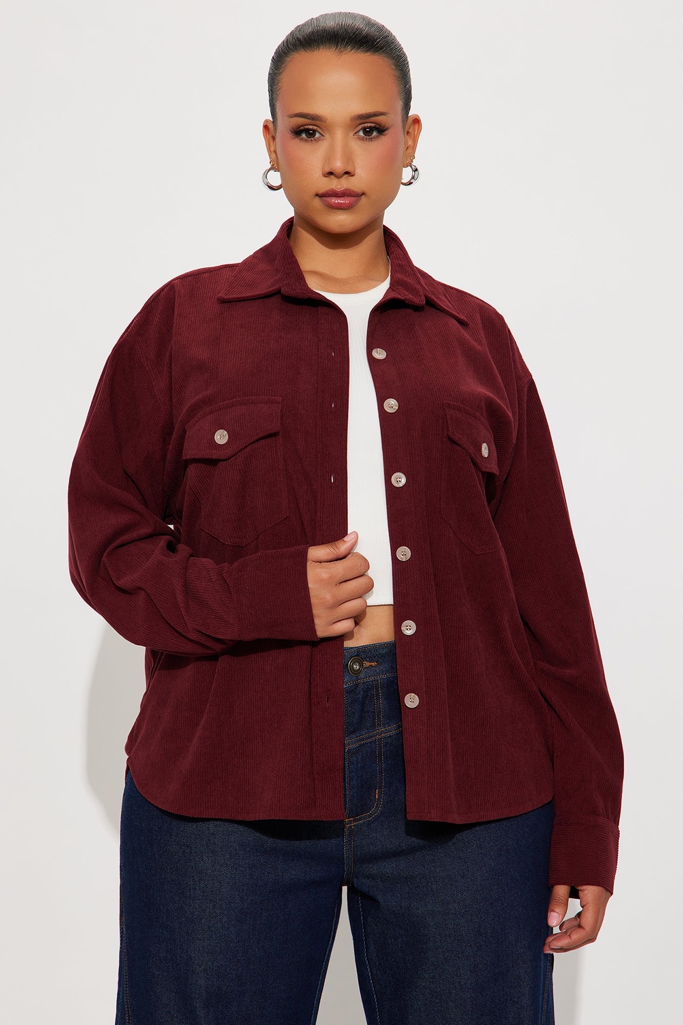 Fair Trade Corduroy Shirt - Burgundy