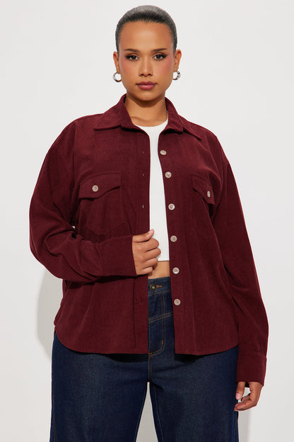 Fair Trade Corduroy Shirt - Burgundy