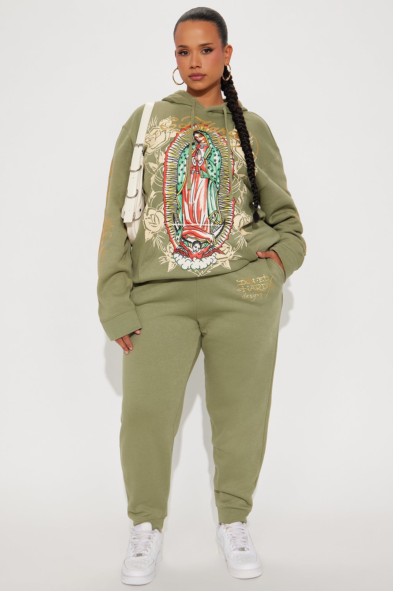 Ed Hardy Mary Roses Jogger - Sage