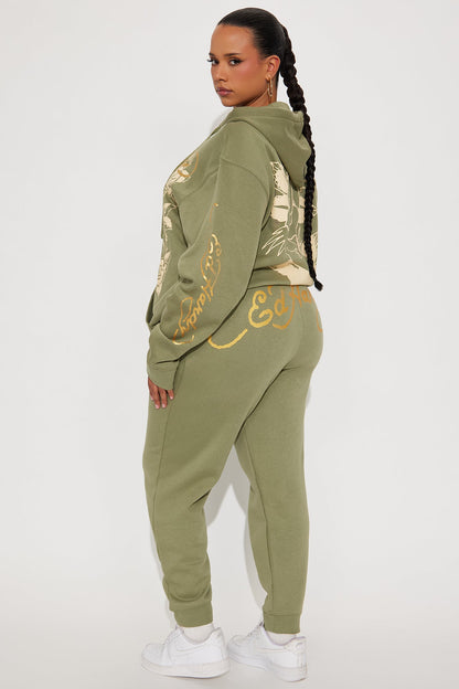Ed Hardy Mary Roses Jogger - Sage