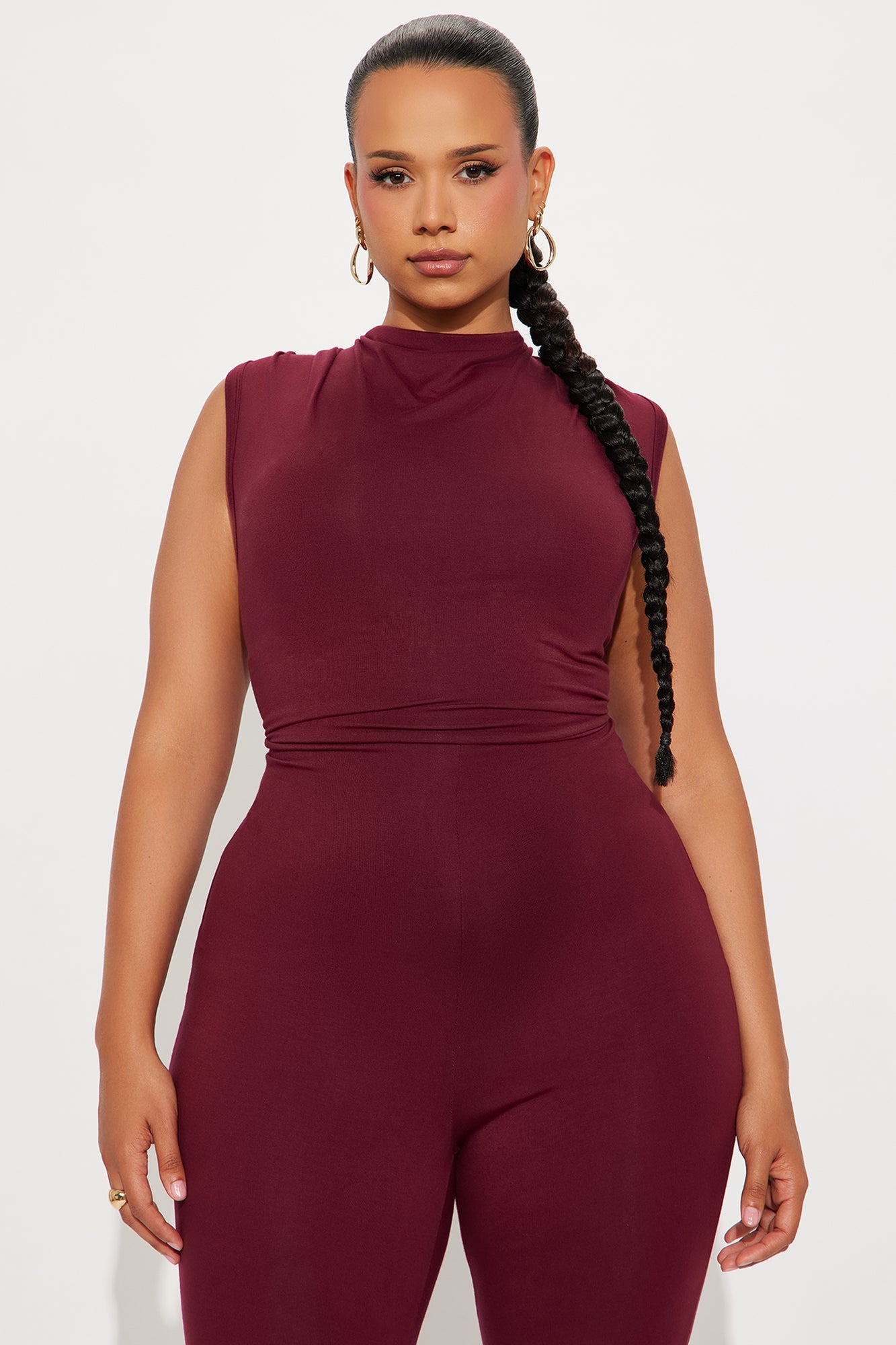 No Vacancy Jumpsuit - Burgundy