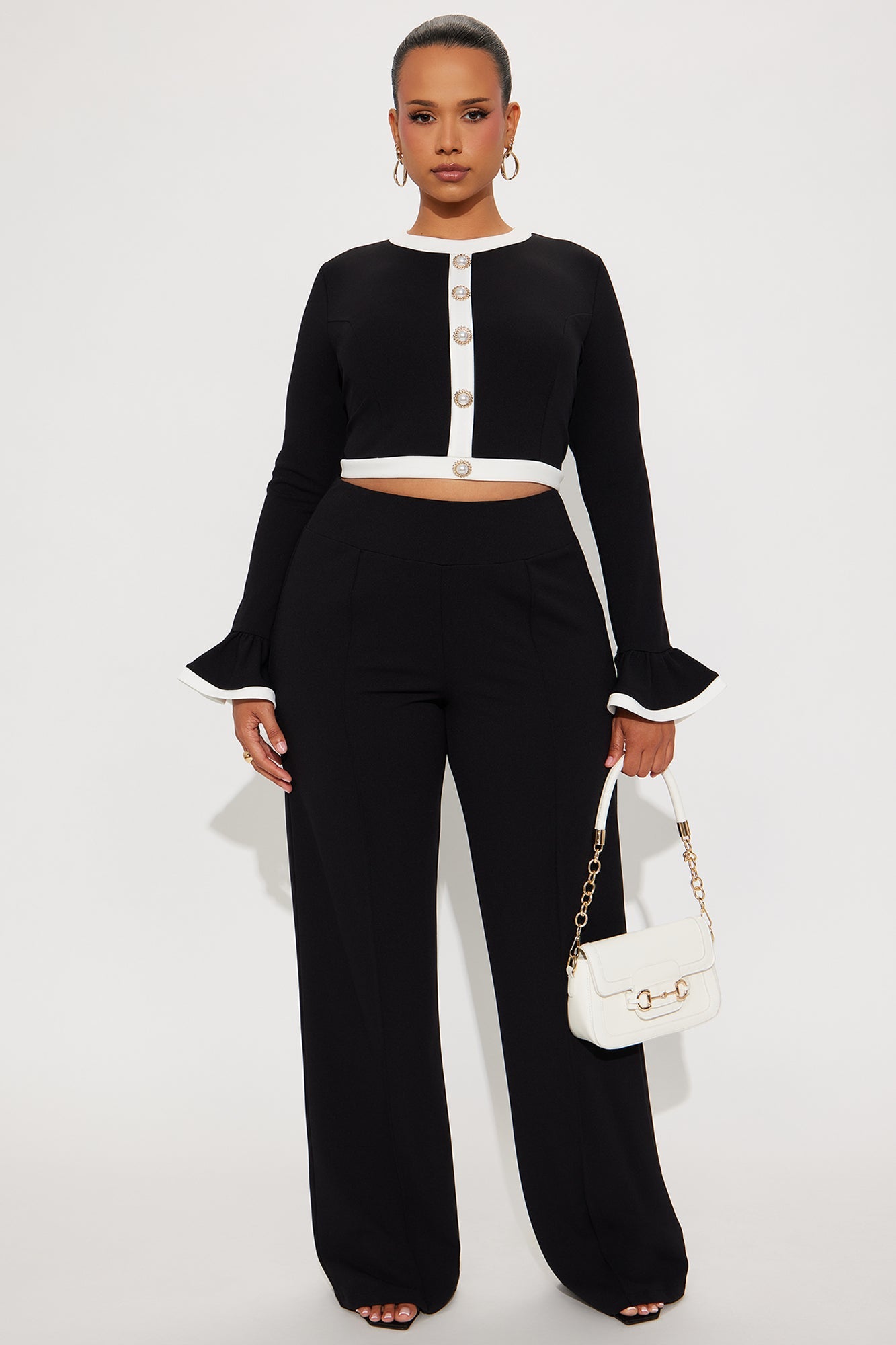 Fancy Seeing You Pant Set - Black