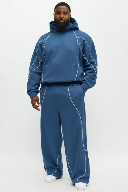 Pinstripe Hoodie - Navy