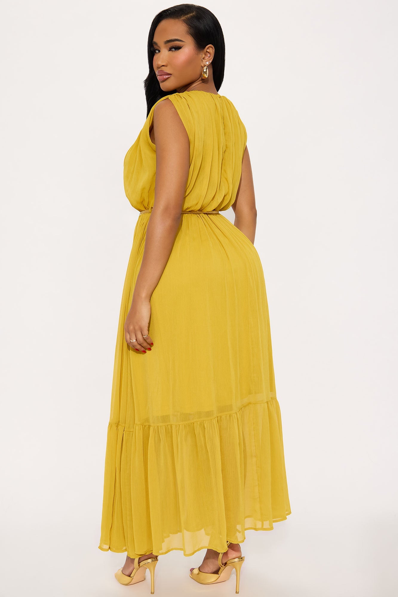 Call It Classy Chiffon Maxi Dress - Mustard