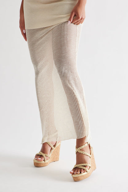 Raven Braided Cork Wedges - Gold