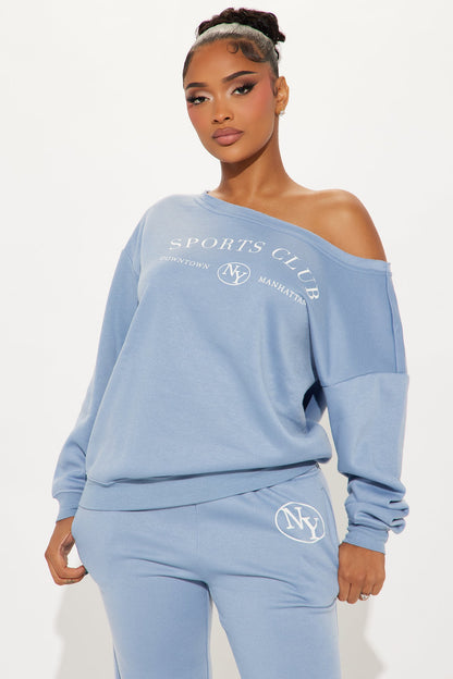 Around The World Fleece Pant Set - Blue