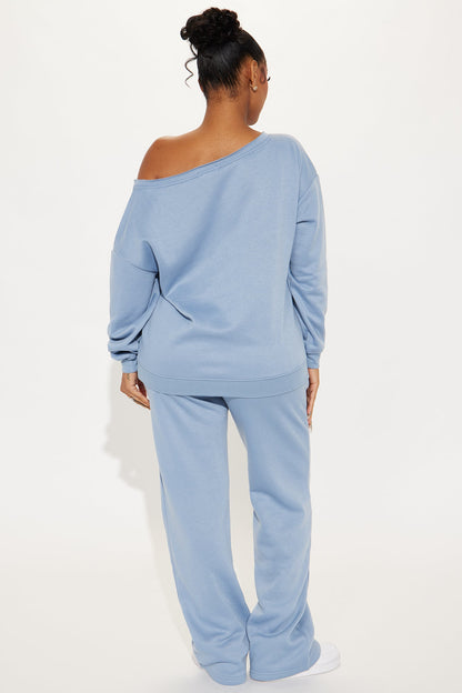 Around The World Fleece Pant Set - Blue