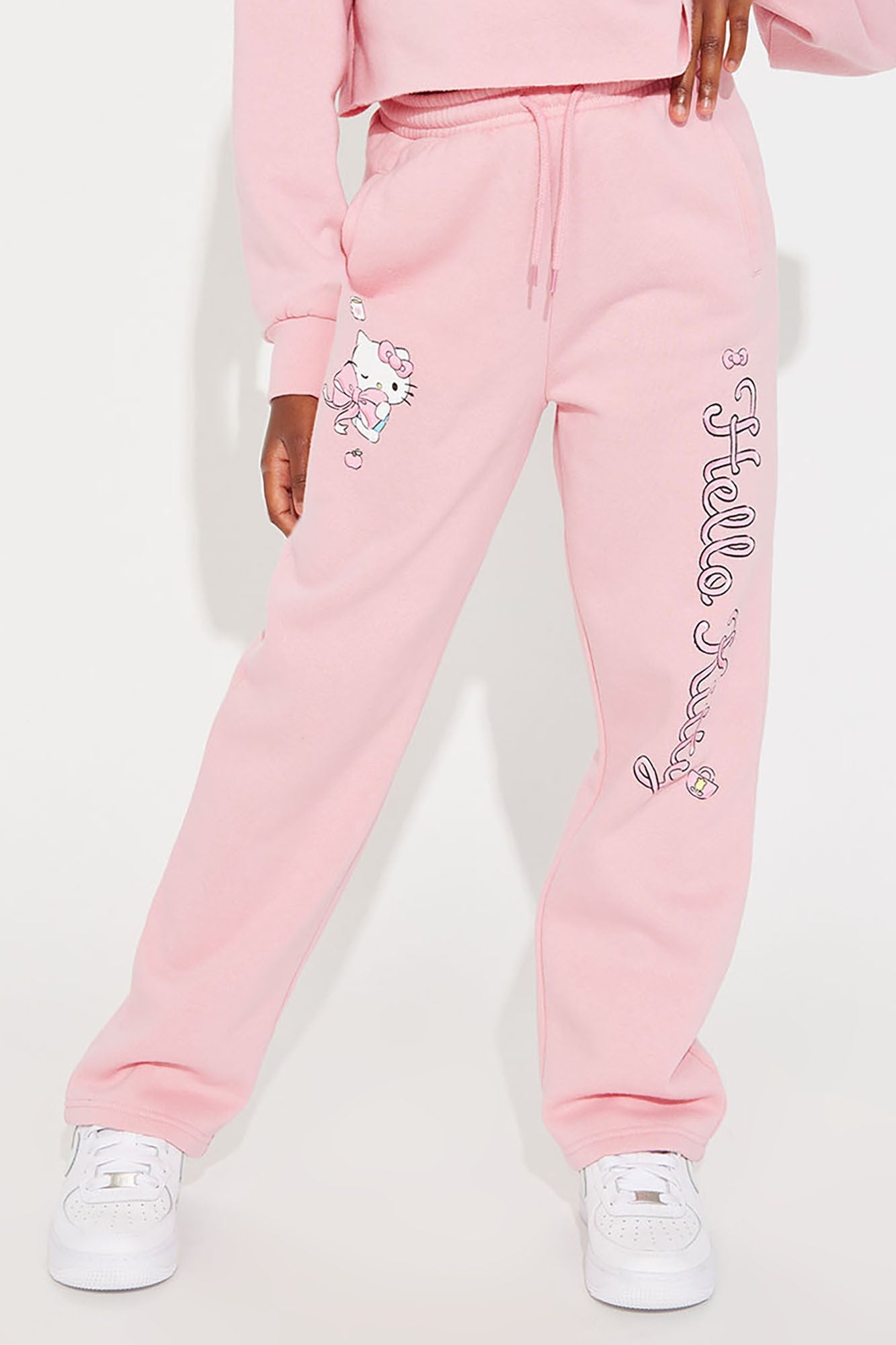Mini Hello Kitty Fleece Wide Leg Pant - Pink