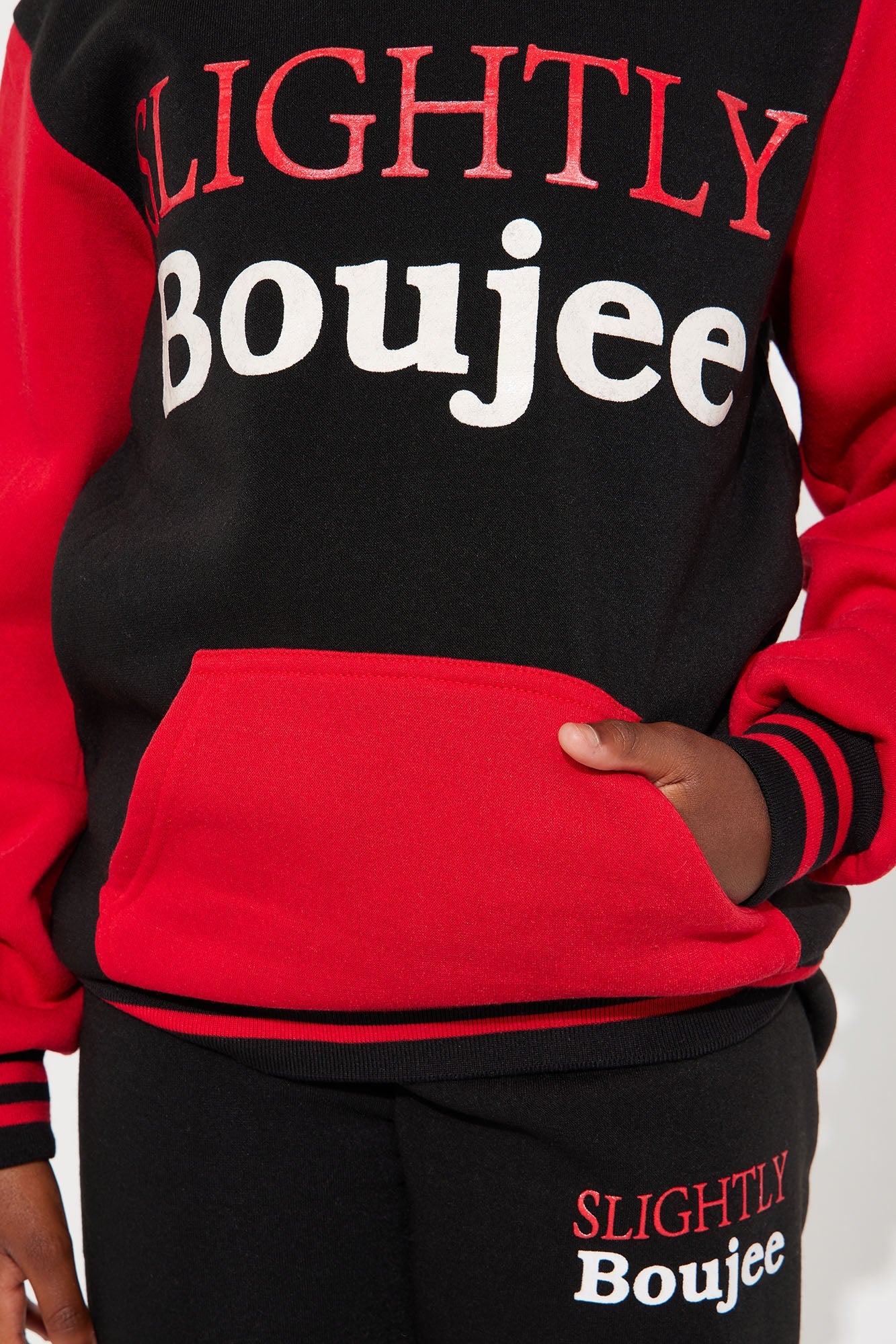 Mini Slightly Boujee Fleece Set - Red/Black