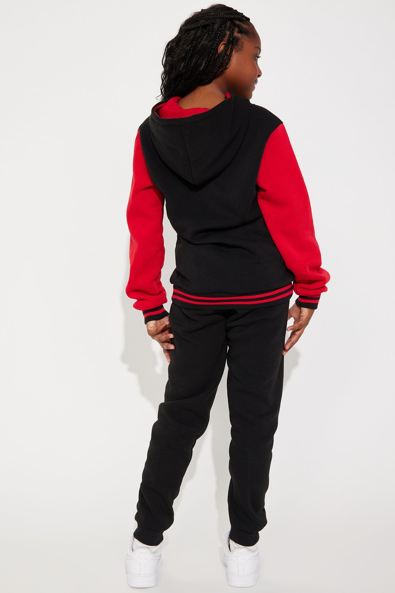 Mini Slightly Boujee Fleece Set - Red/Black