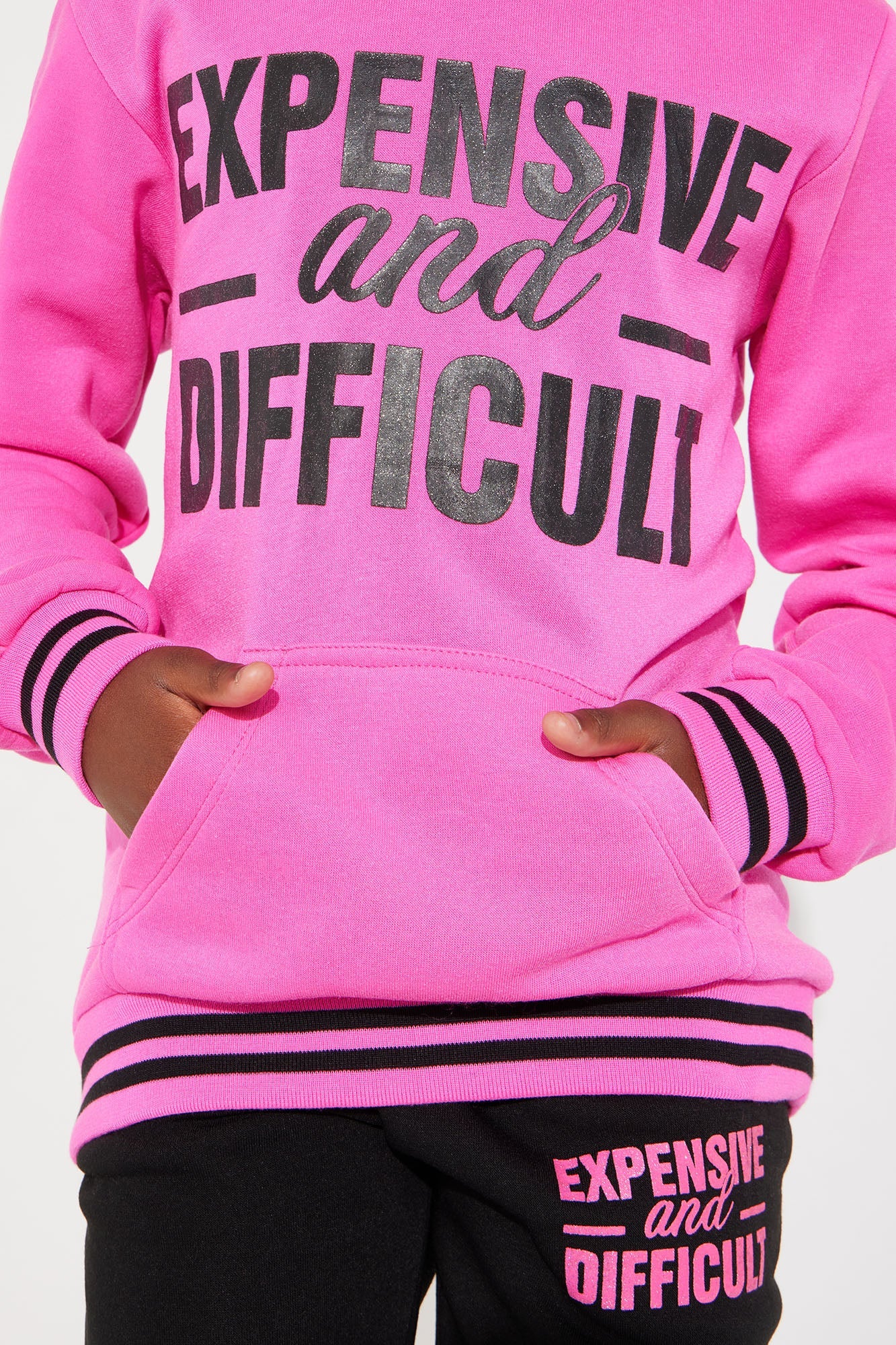 Mini Expensive And Difficult Fleece Set - Black/Pink