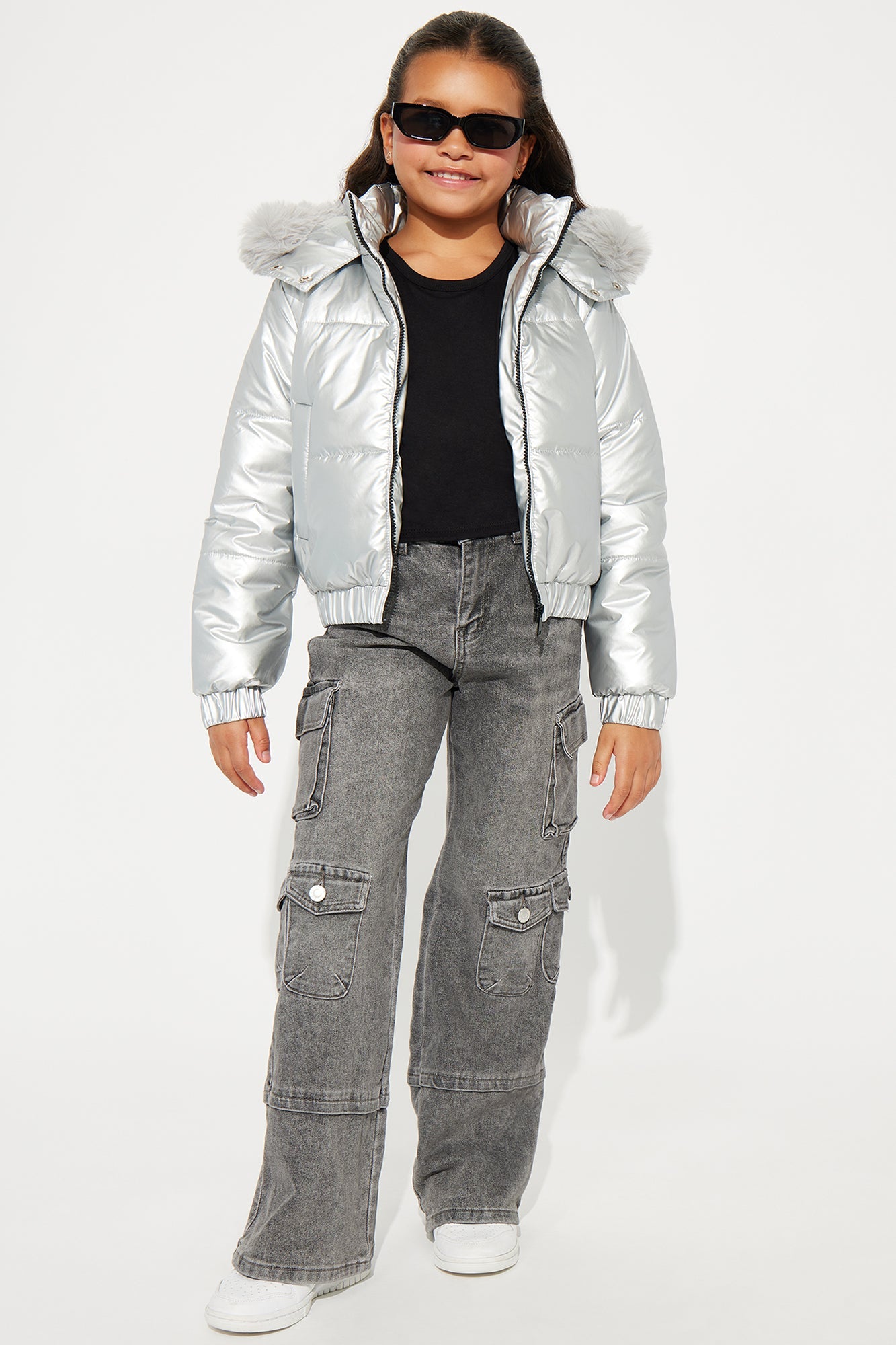 Mini Prepped For The Cold Puffer Jacket - Silver