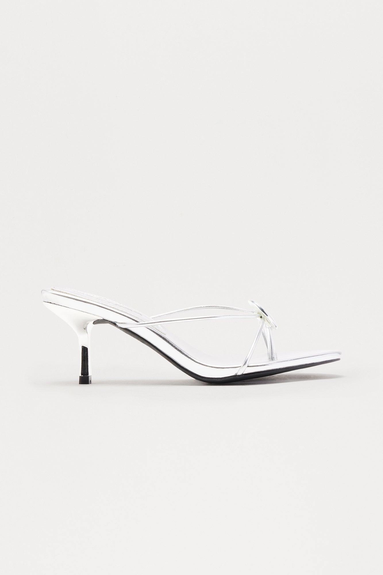 Mal Hardware Thong Mules - Silver