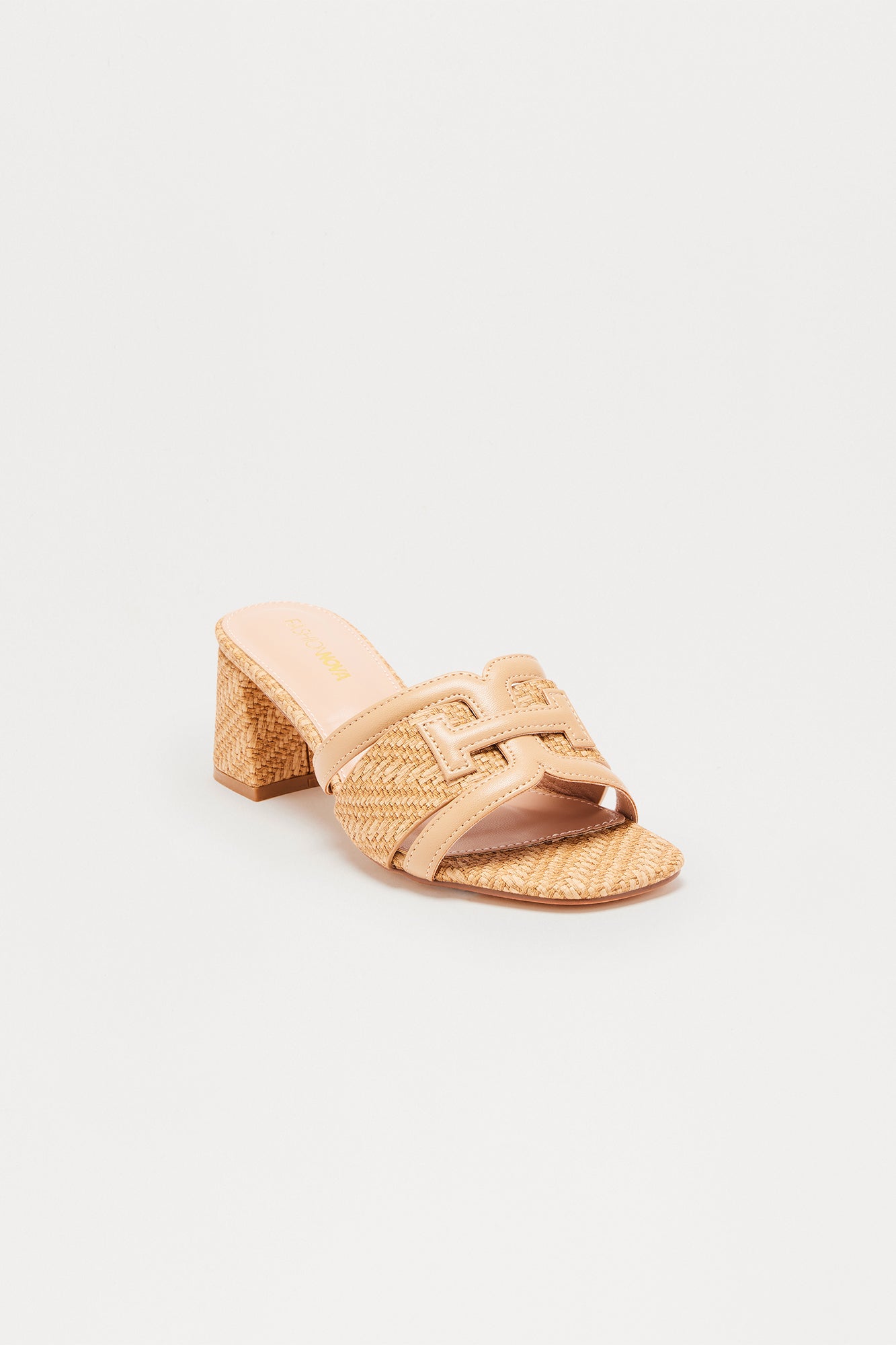 Horizon Raffia Mules - Tan