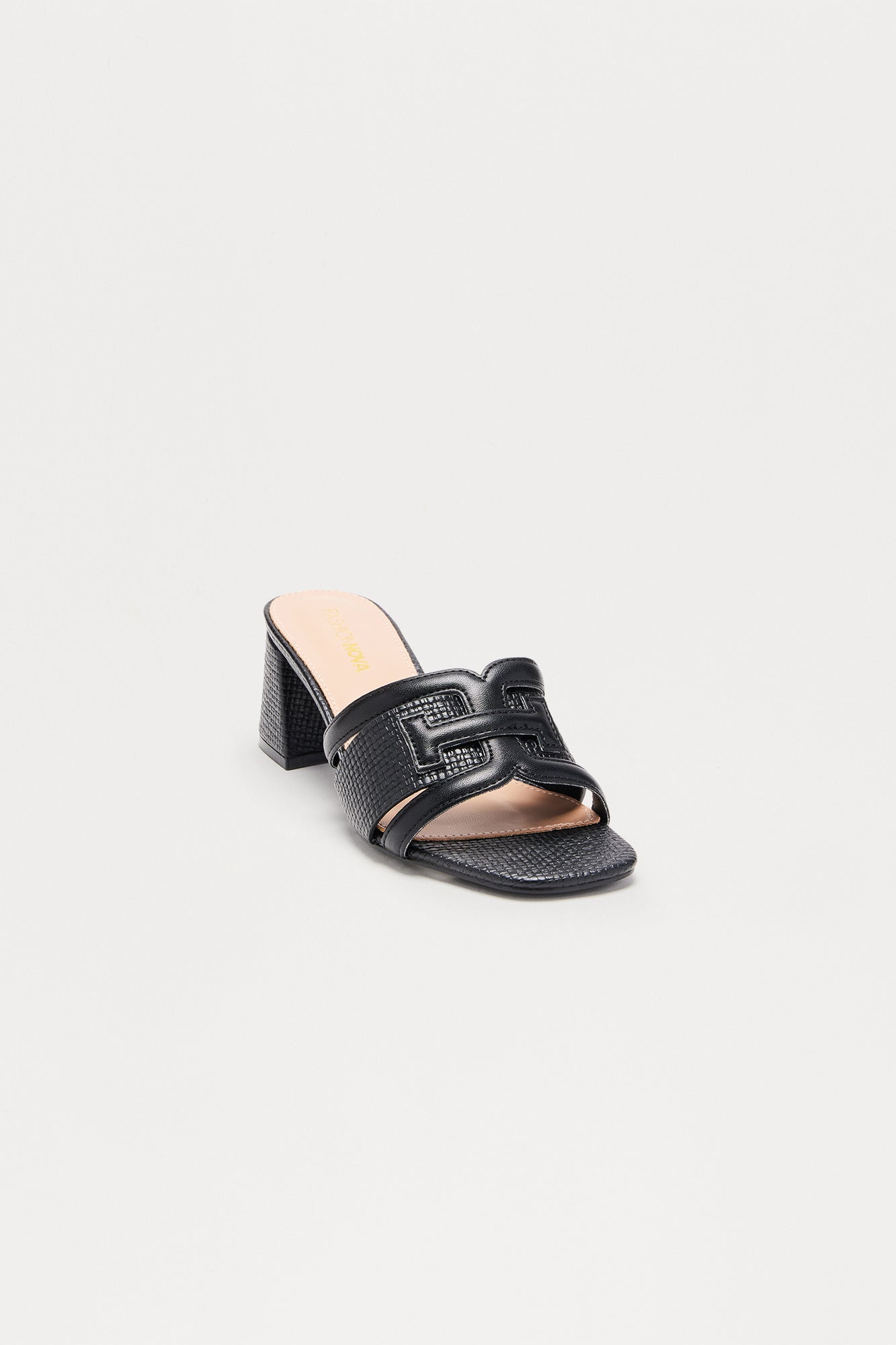 Horizon Raffia Mules - Black