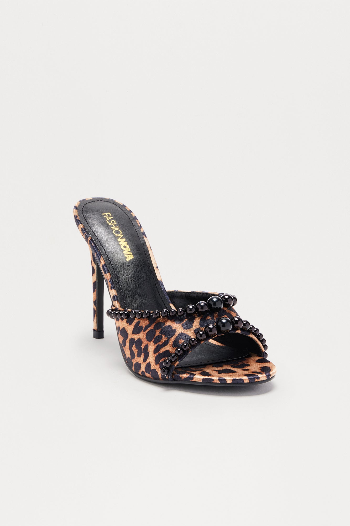 Peria Beaded Stiletto Heels - Leopard