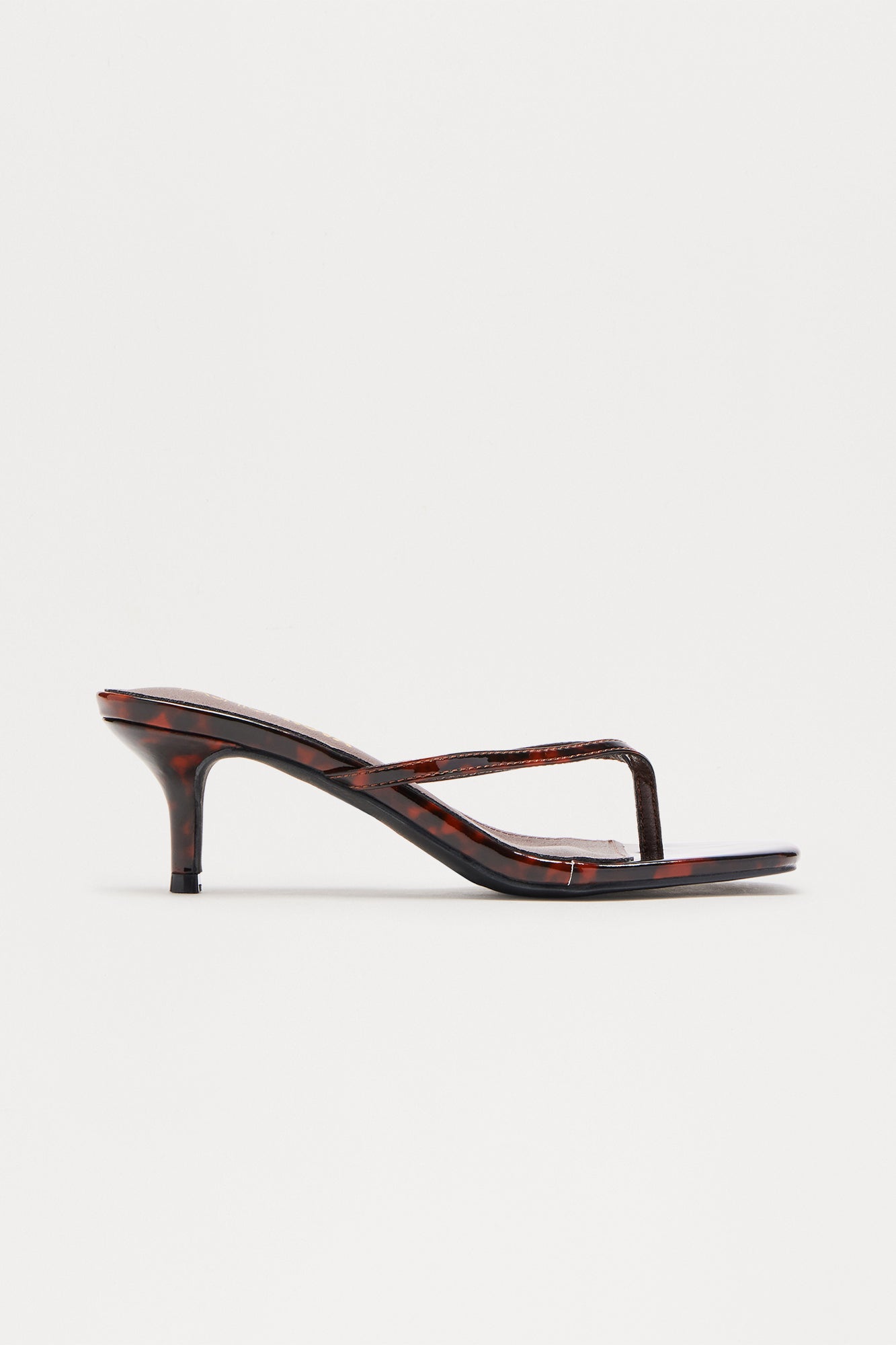 Truce Faux Leather Thong Mules - Tortoise