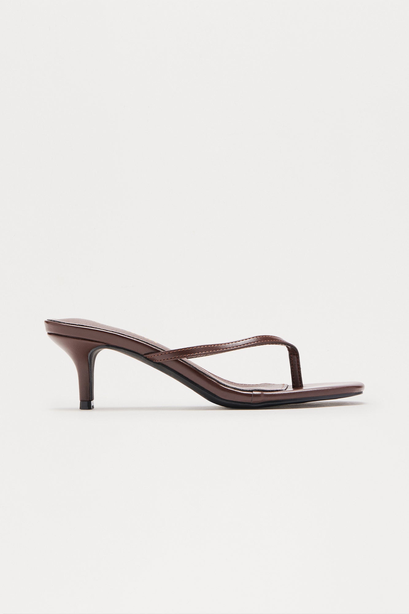 Truce Faux Leather Thong Mules - Chocolate