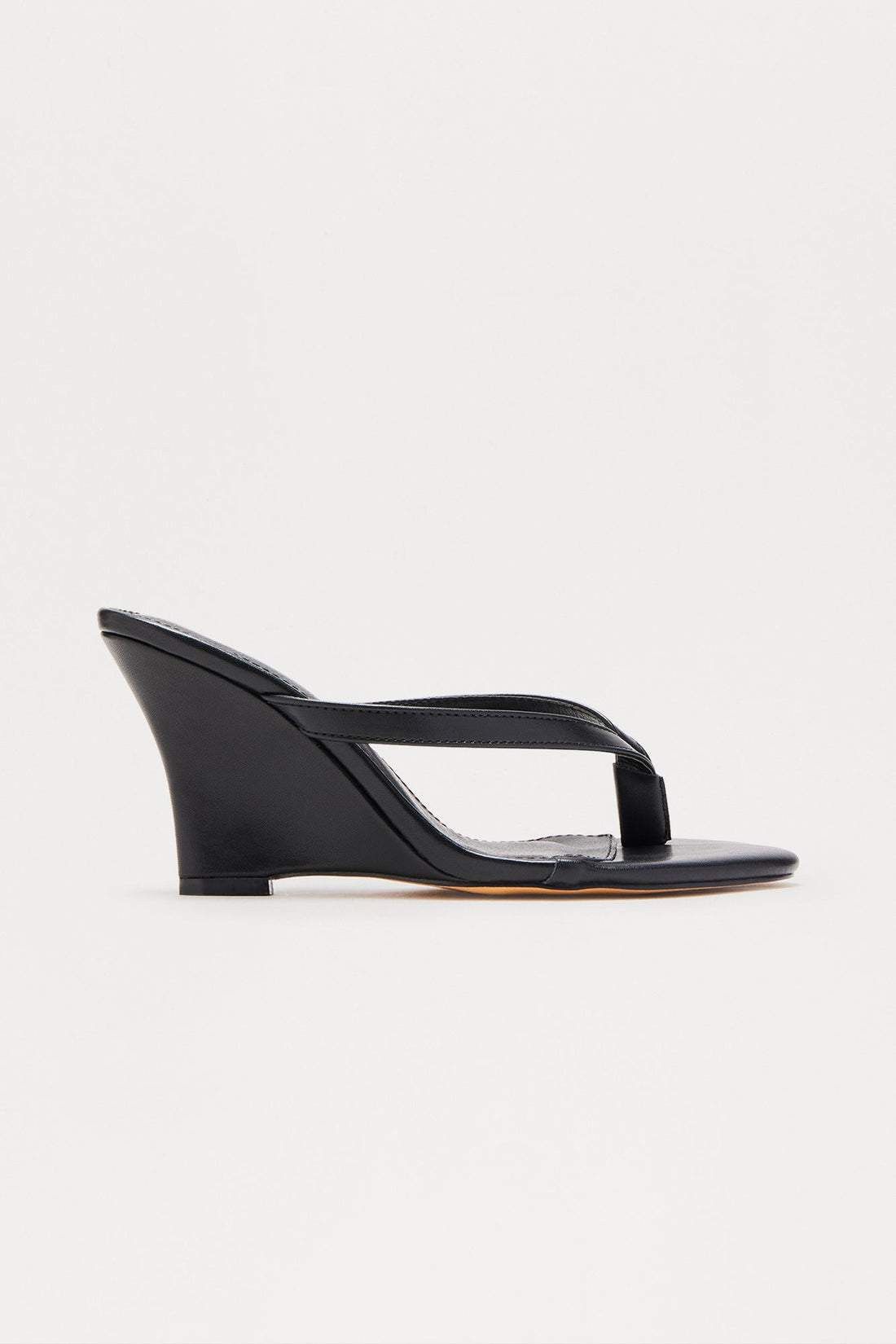Rattle Metallic Thong Wedges - Black