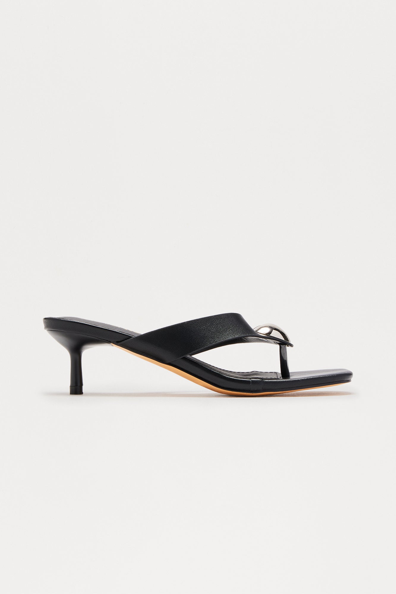 Taye Heart Thong Mules - Black