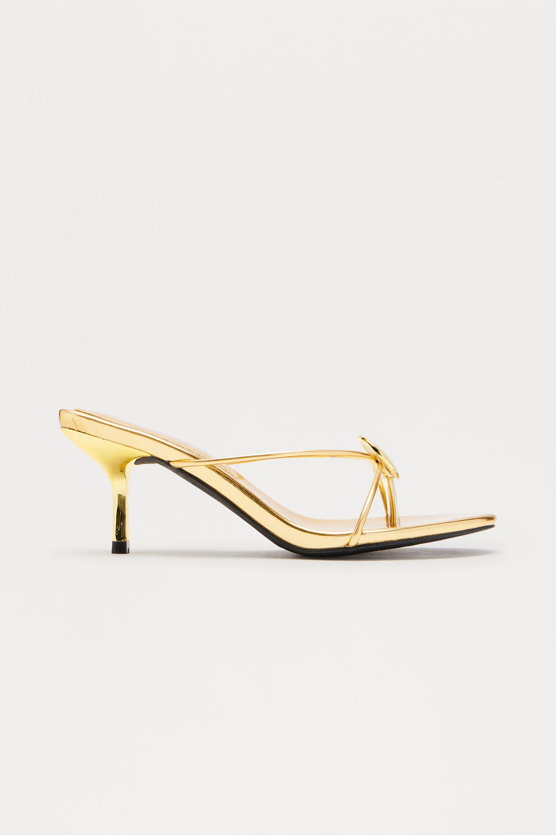 Mal Hardware Thong Mules - Gold