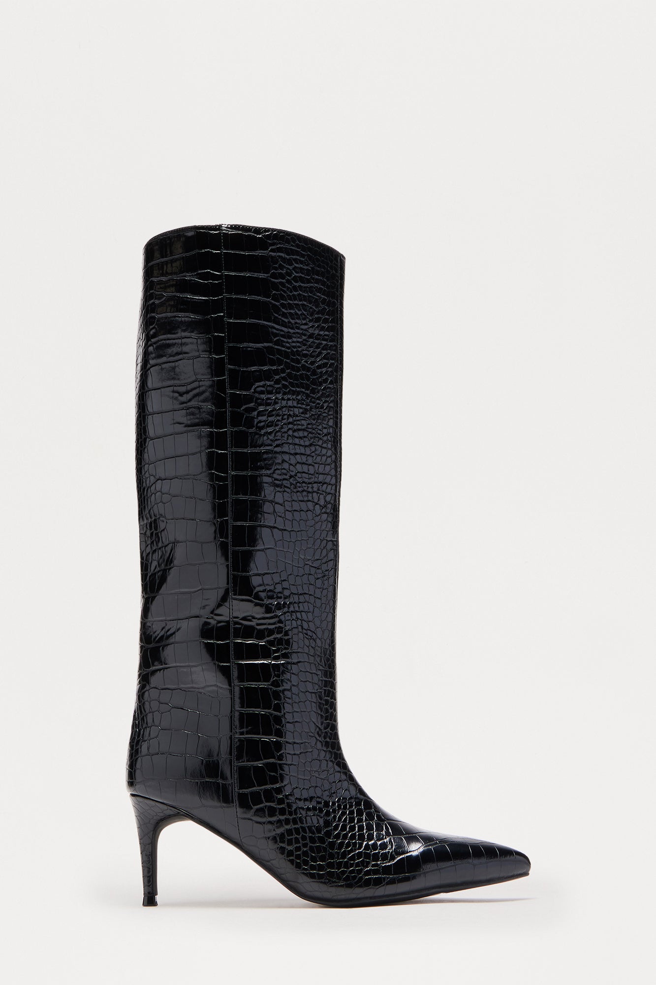 Nomade Stiletto Knee High Boots - Black/combo
