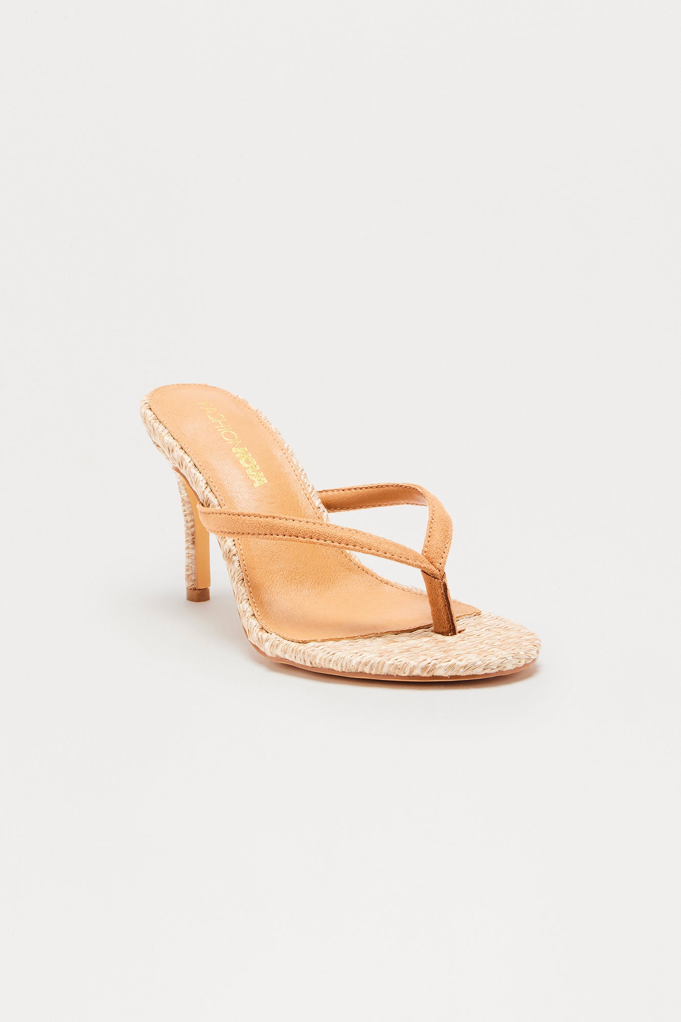 Saros Raffia Thong Mules - Natural