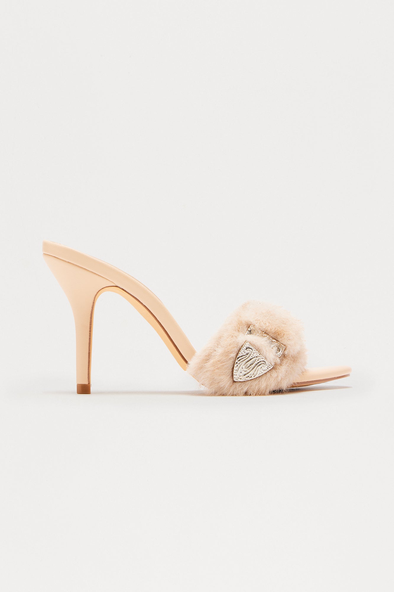 Sutton Buckle Mules - Nude