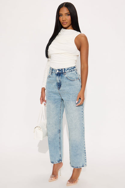 Deep Love Straight Leg Ankle Jeans - Light Wash