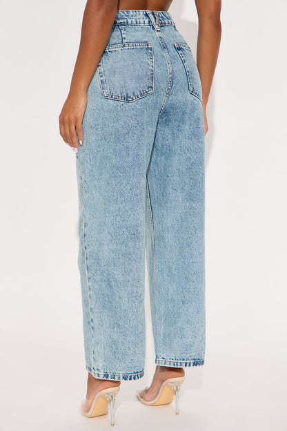 Deep Love Straight Leg Ankle Jeans - Light Wash