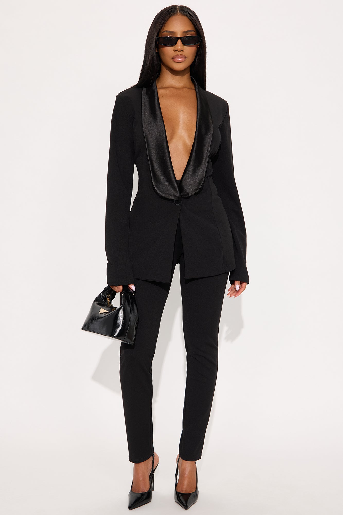 Ella Blazer Pant Set - Black