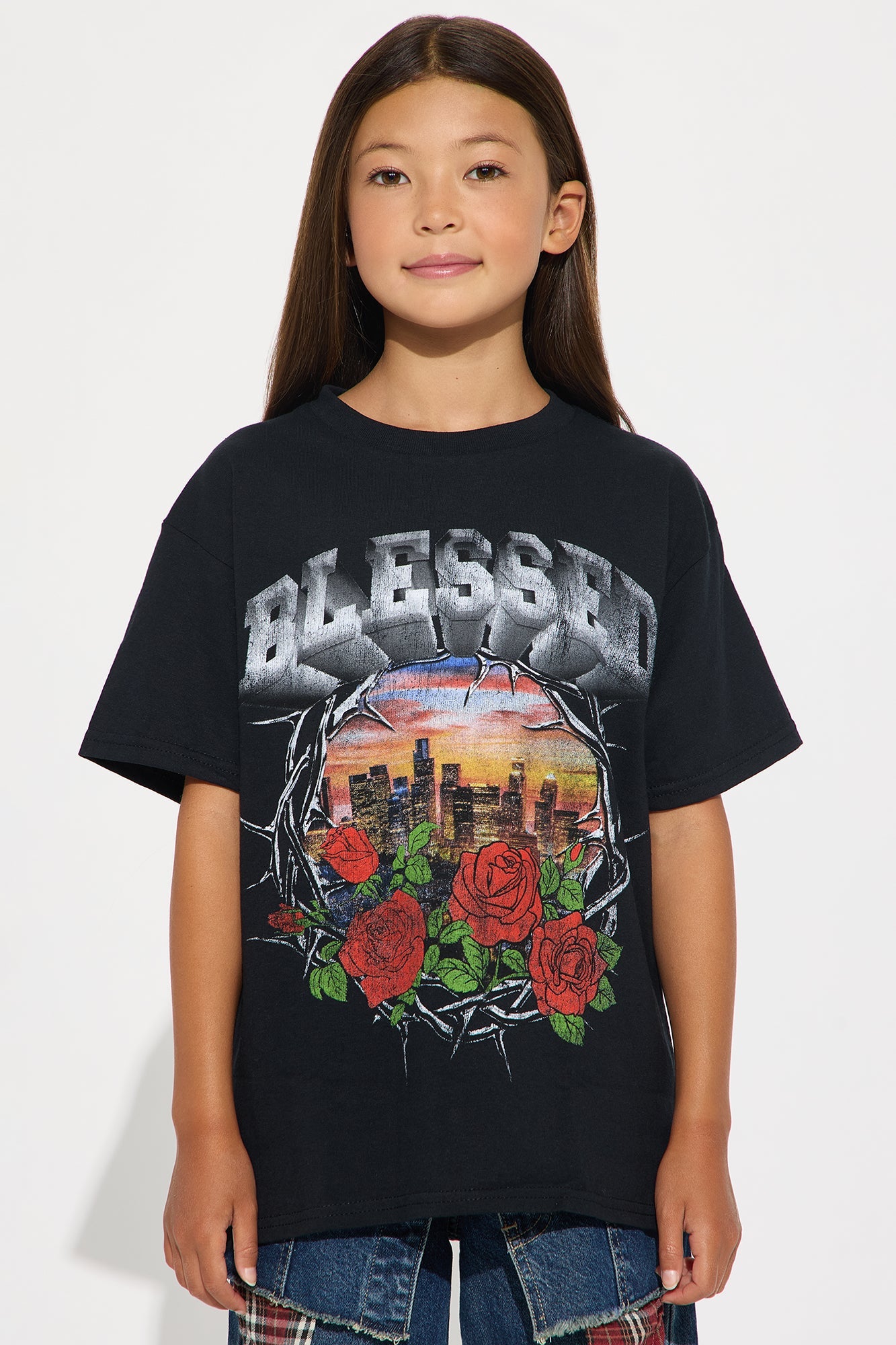 Mini Blessed City Tee - Black