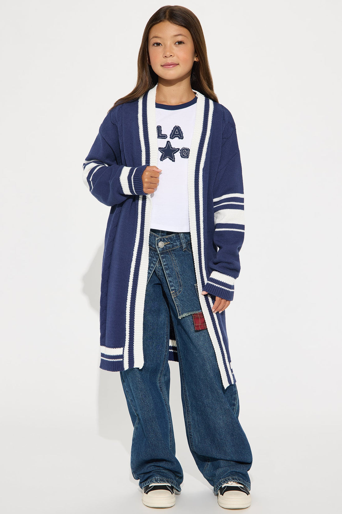 Mini On The Bleachers Varsity Cardigan - Navy/combo