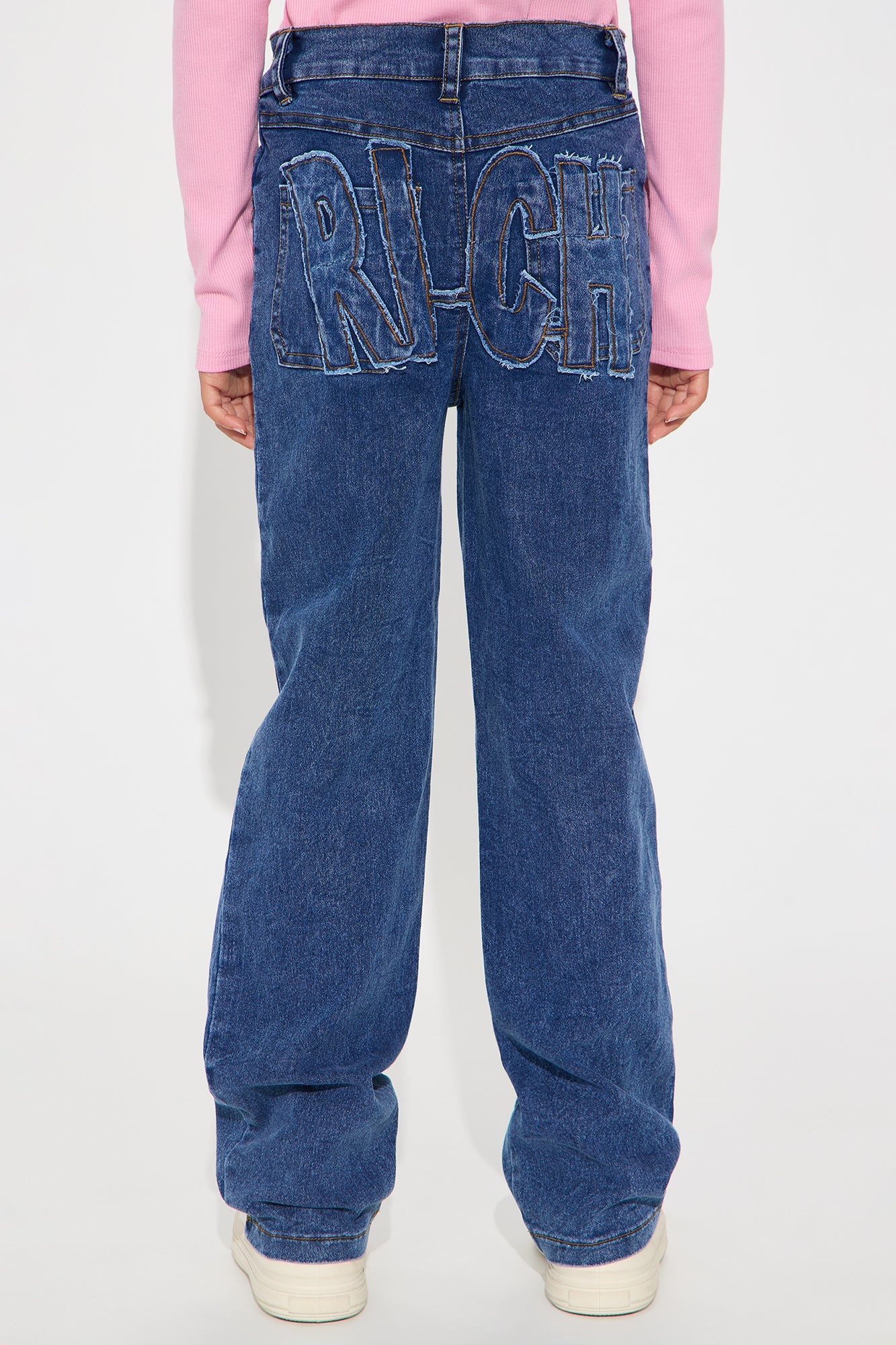Mini Staying Rich Mineral Wash Jeans - Medium Wash