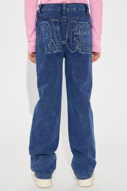 Mini Staying Rich Mineral Wash Jeans - Medium Wash