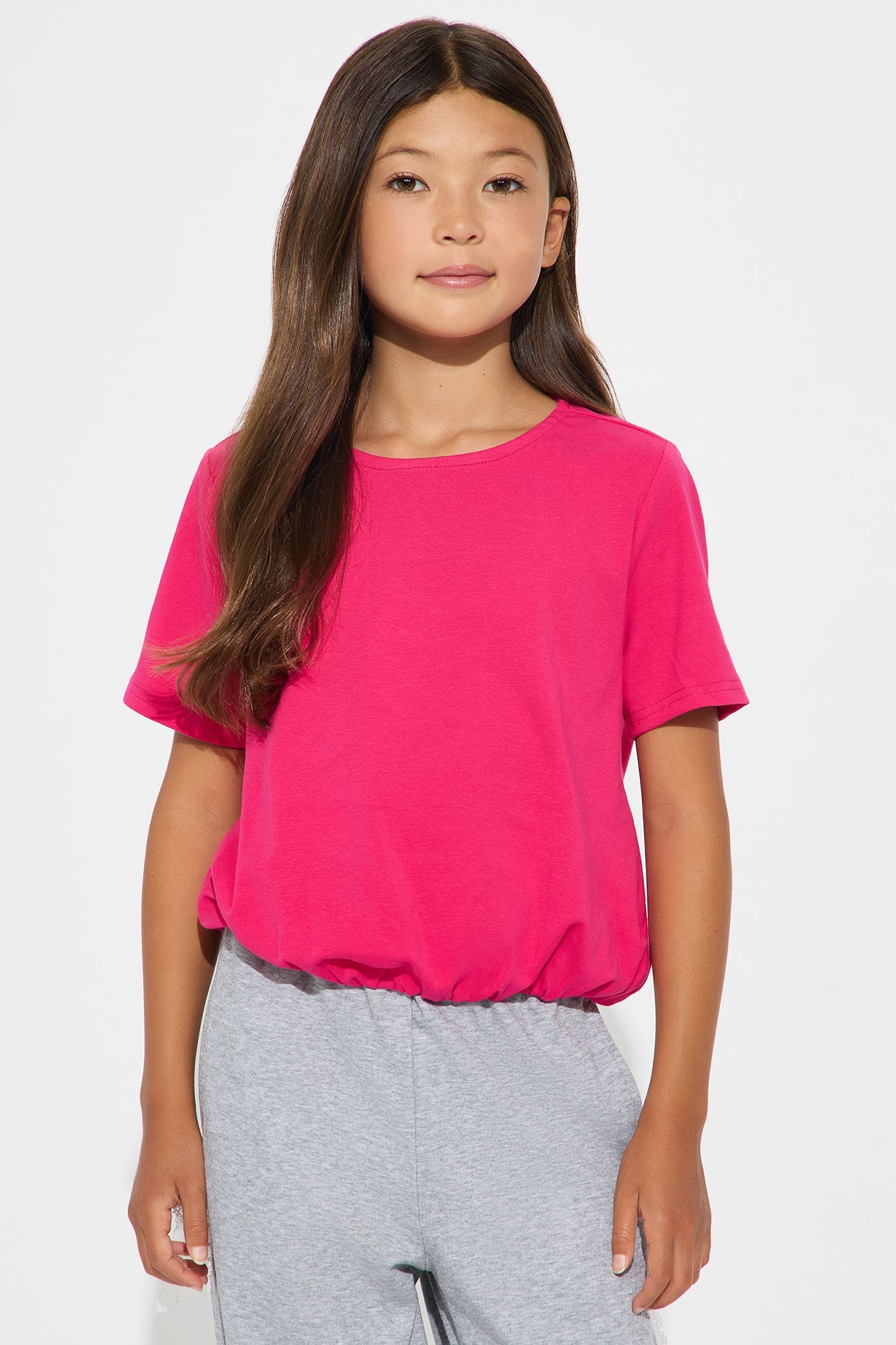 Mini Feeling Inspired Short Sleeve Tee - Hot Pink